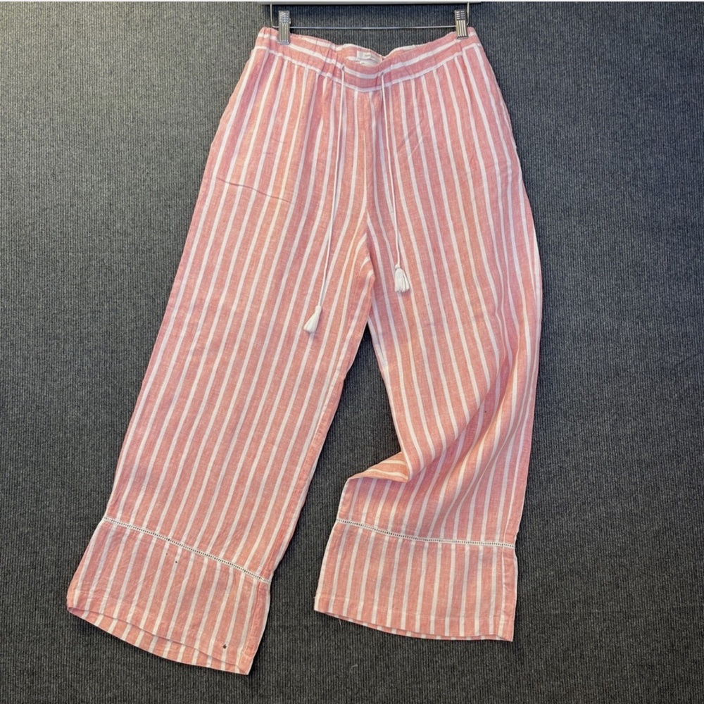 C & C California Striped Linen Wide Leg Pants